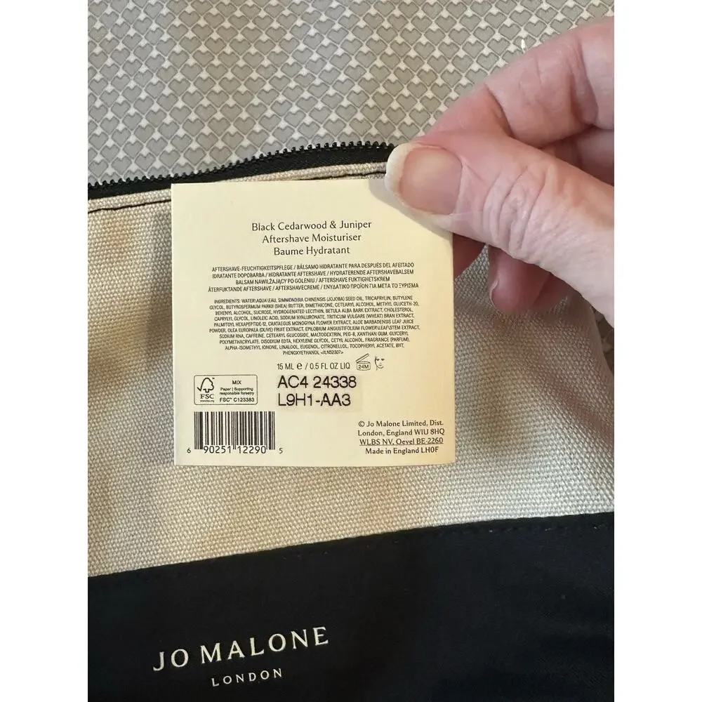 Jo Malone Men’s Grooming Set Cedarwood 6 Pieces Bag Aftershave Shampoo Cologne